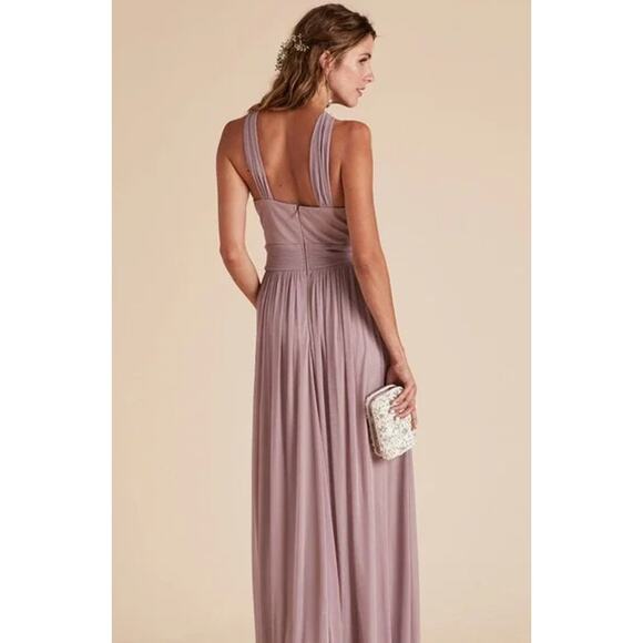 Birdy Grey Kiko Maxi Dress Halter Ruched Long Formal Bridesmaid Gown Curve Mauve - Picture 3 of 14